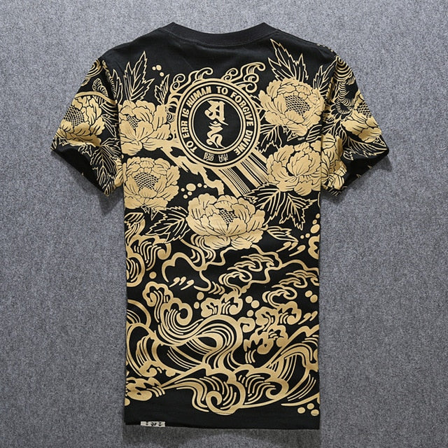 Homme Print O-neck Cotton T-shirt for Men's BT357.