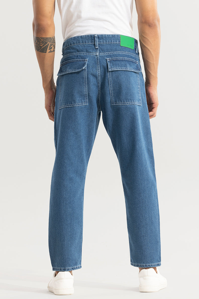 SNITCH ShadowTwill True Blue Baggy Jeans - view 6