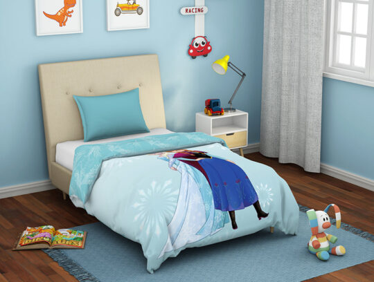 Spaces India Disney Frozen Ice Blue - Light Blue 100% Cotton Shell Single Quilt / AC Comforter - By Spaces - view 2