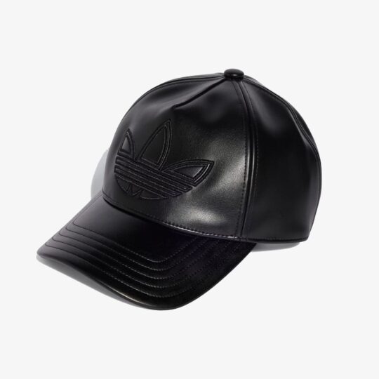 Adidas Originals | Polyurethane Trefoil Outline Baseball Cap { Black
