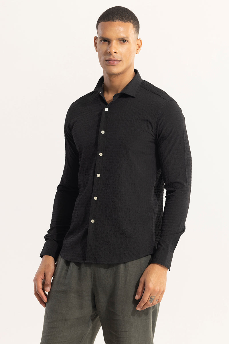SNITCH AiryCheck Black Seer Sucker Shirt - view 5