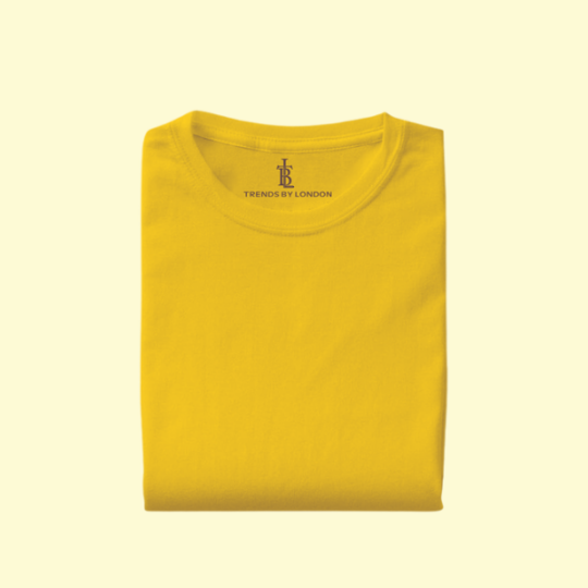 BlackTree Half Sleeves 180 GSM T-Shirts for Men Cotton (Mustard)