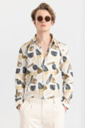 SNITCH Abstract Gem Beige SHirt