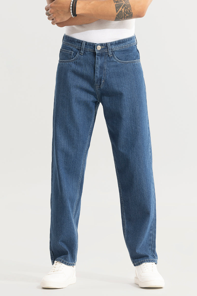 SNITCH Funkflex Blue Baggy Fit Jeans - view 7