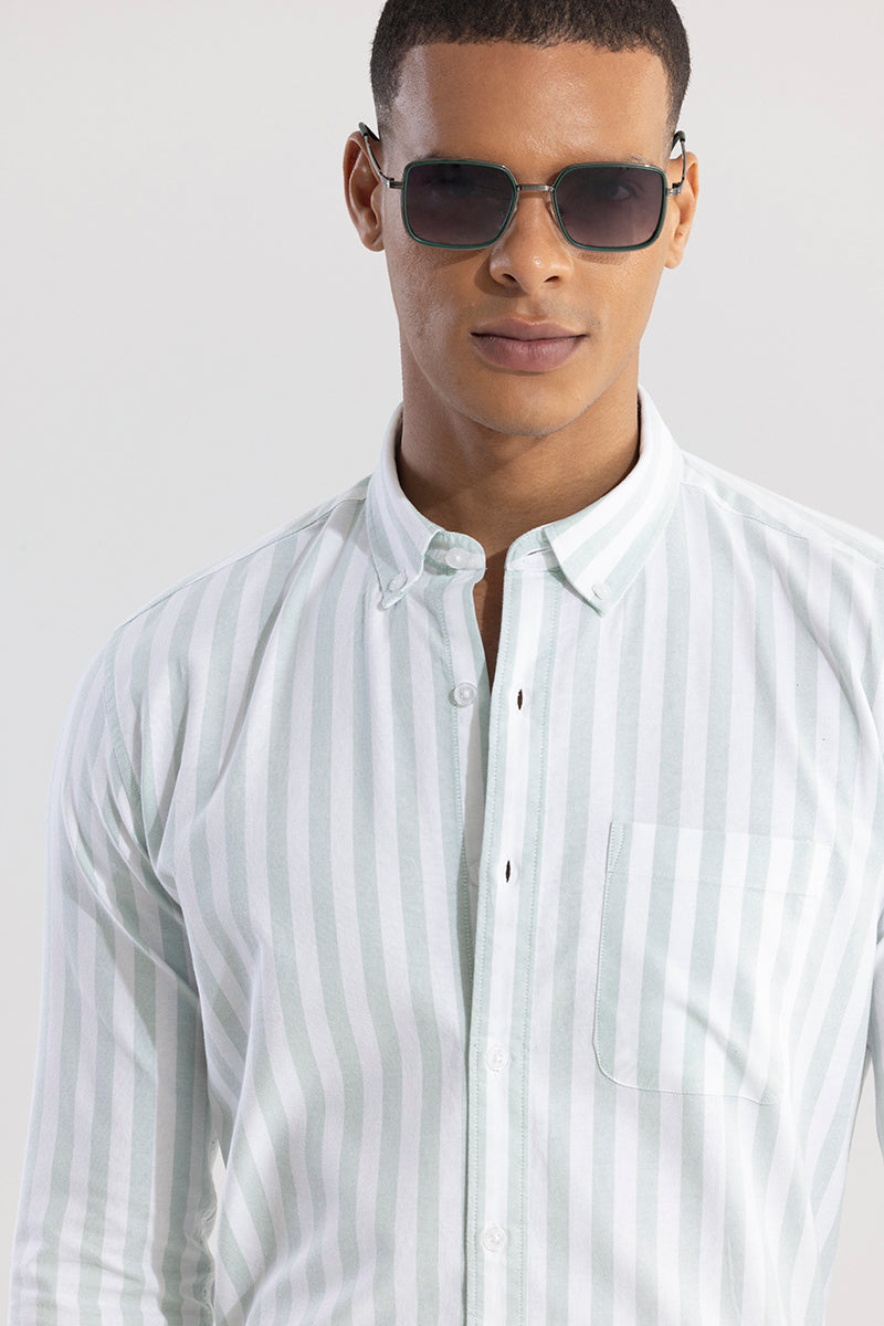 SNITCH Pinstripe Green Shirt - view 4