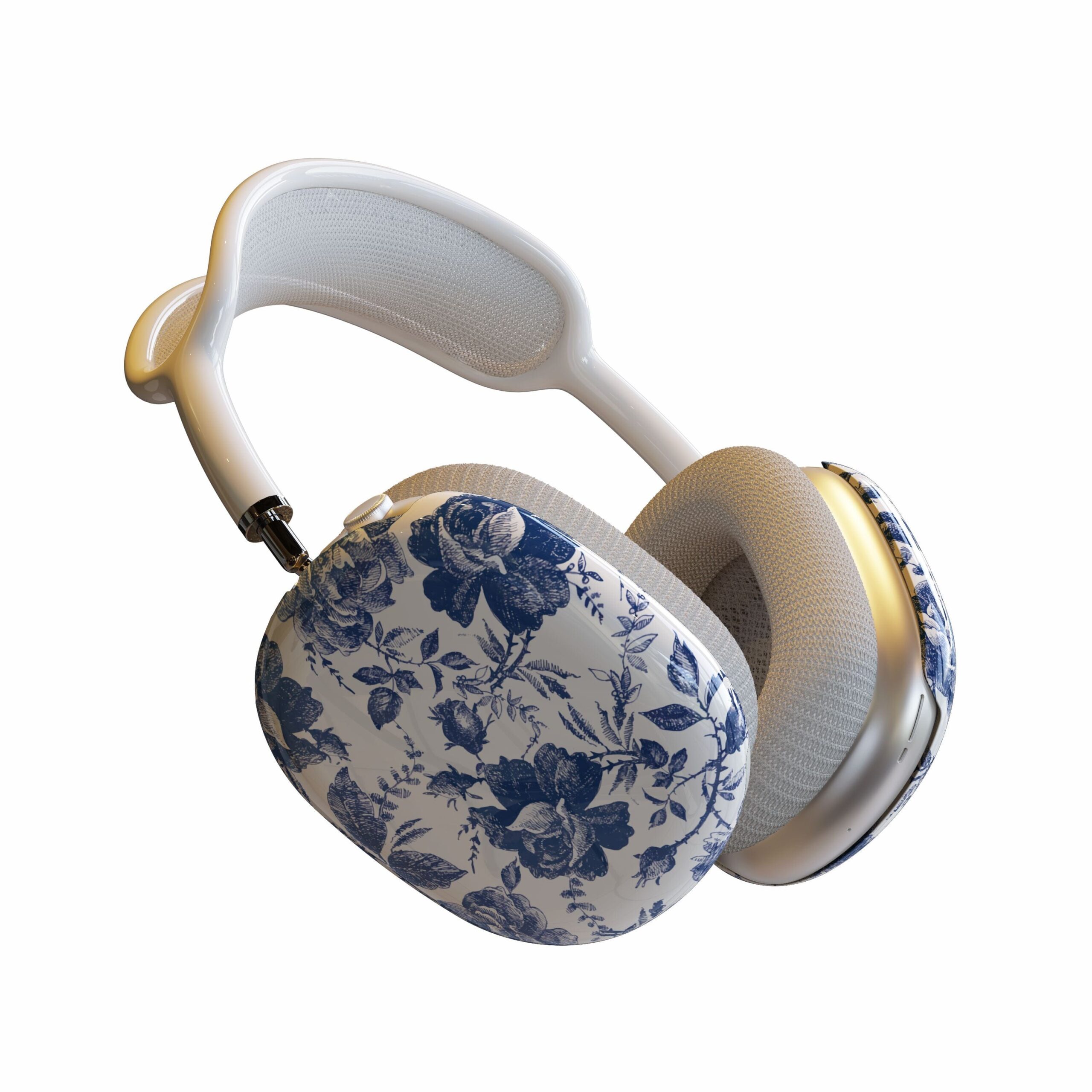 Casetry Rose to Fame | Blue & White Rose Floral AirPods Max Case - view 2