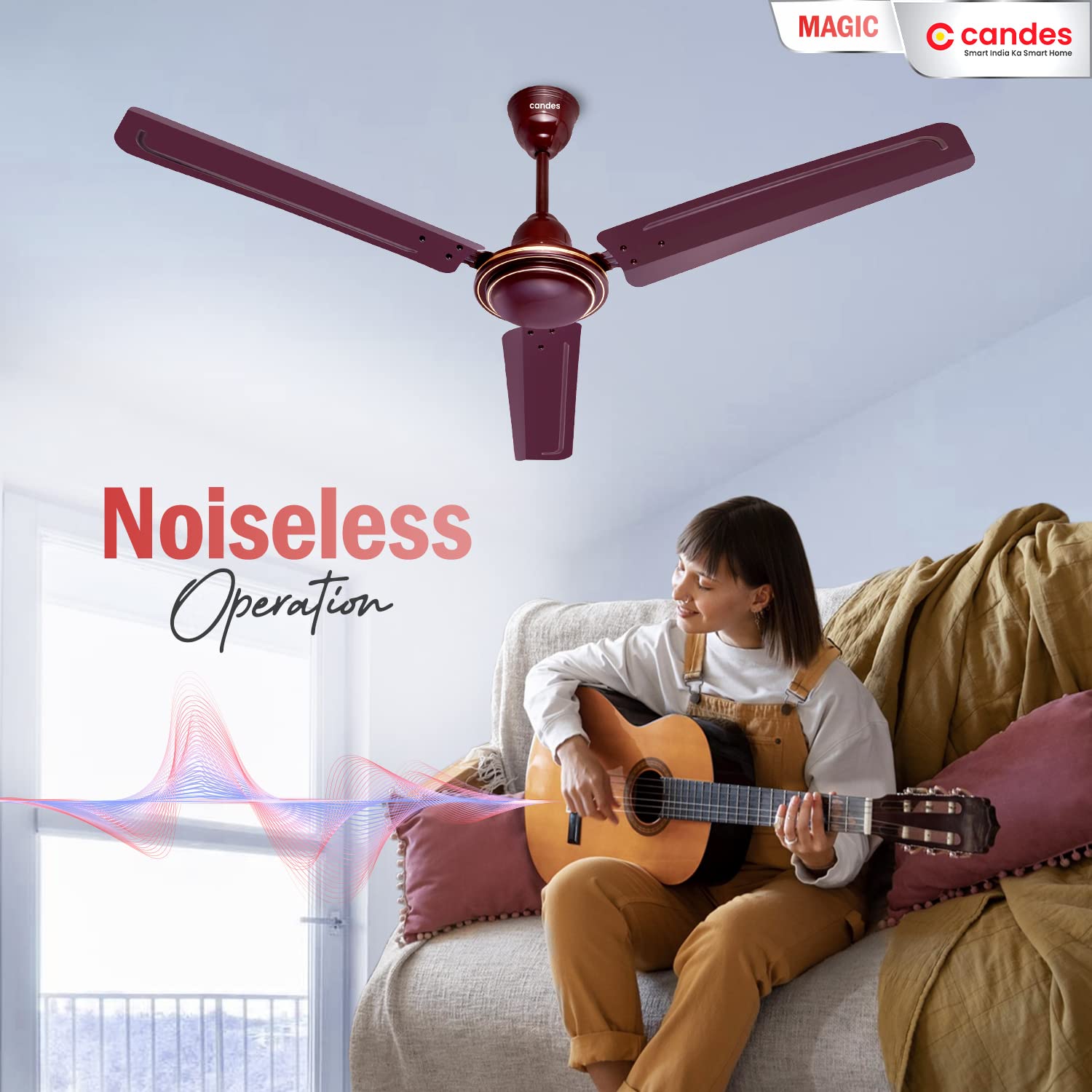 Candes Magic 48 inch /1200 MM High Speed Anti Dust Ceiling Fan, 405 RPM with 2 Years Warranty (Brown, Pack of 2) - view 6