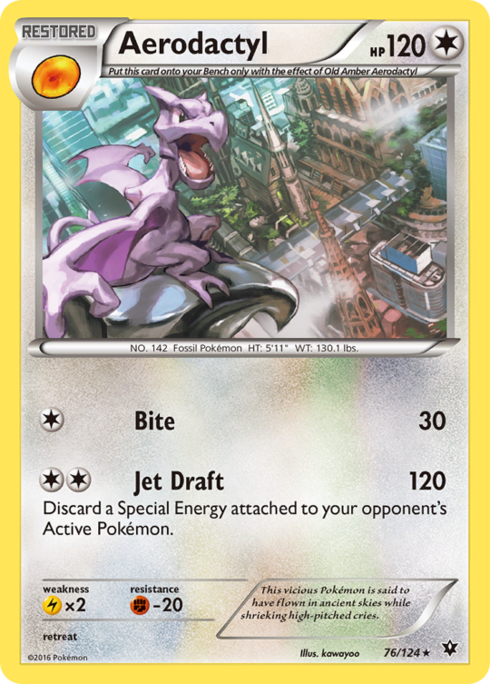 Rare xy10-76 reverse – Pokémon Aerodactyl - 76/124 - Rare [xy10-76] [Reverse Holo] - Aerodactyl - 76/124 - Rare