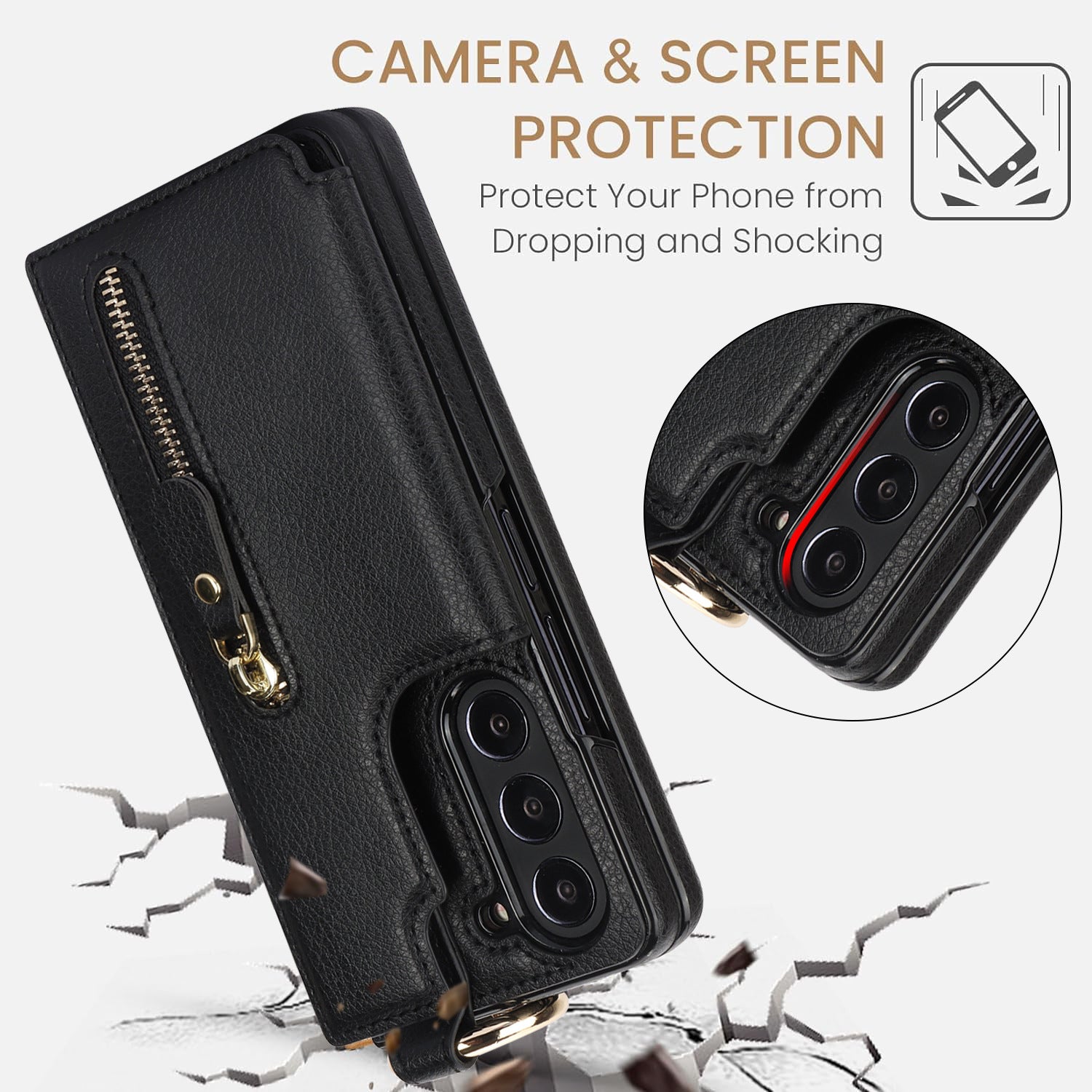 Million Cases Galaxy Z Fold6 Elegant Ring Buckle Leather Wallet Case - view 5
