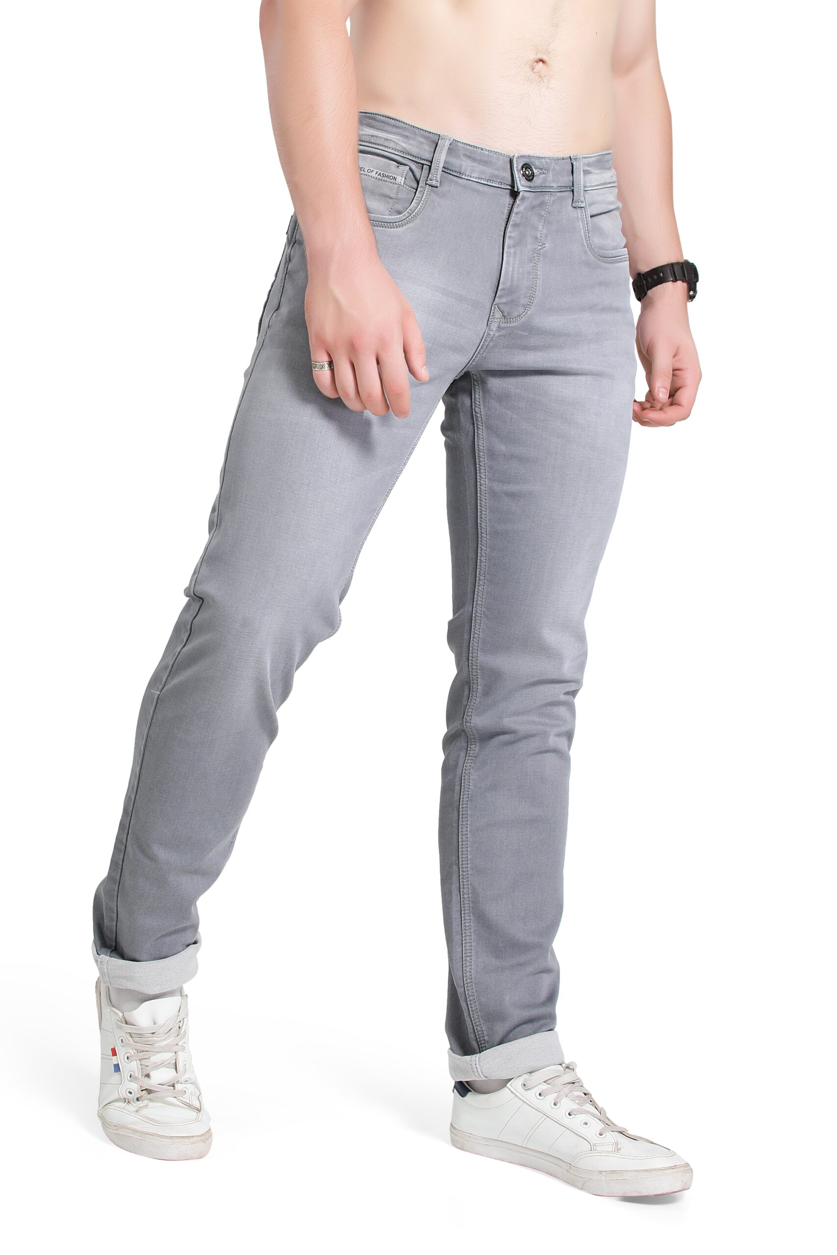 BLACK TREE MEN'S SKINNY FIT GREY STREET STYLE JEANS BT0015..