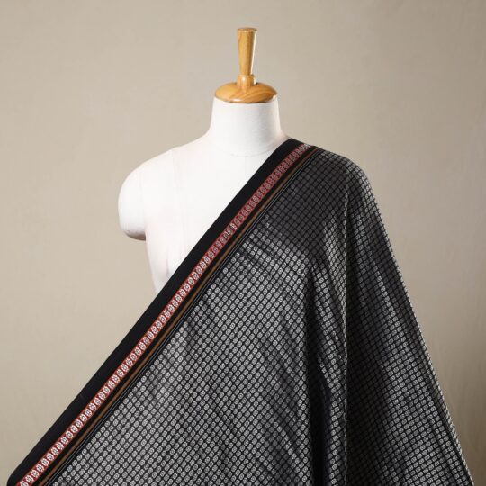 SOUTH KARGHA Black - Karnataka Weave Cotton Khun Fabric 04