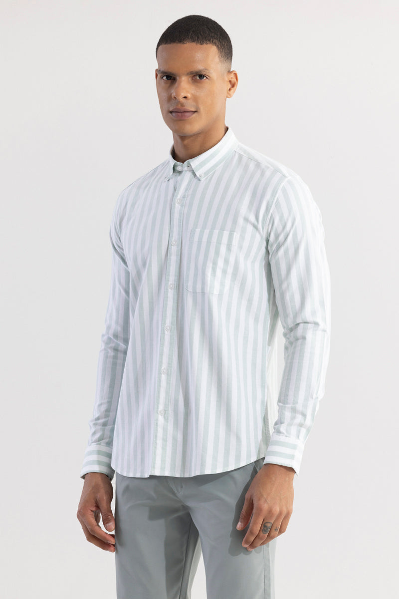 SNITCH Pinstripe Green Shirt - view 5