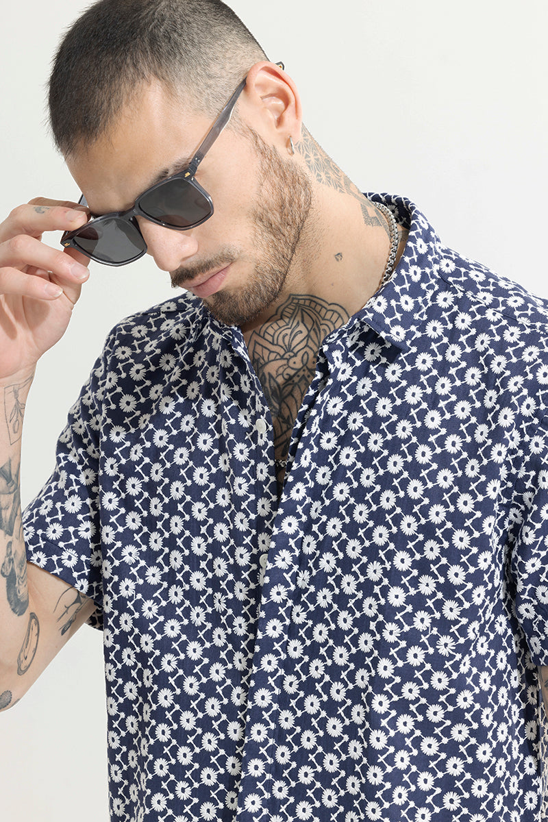 SNITCH ArtisanAura Blue Embroidered Shirt - view 4