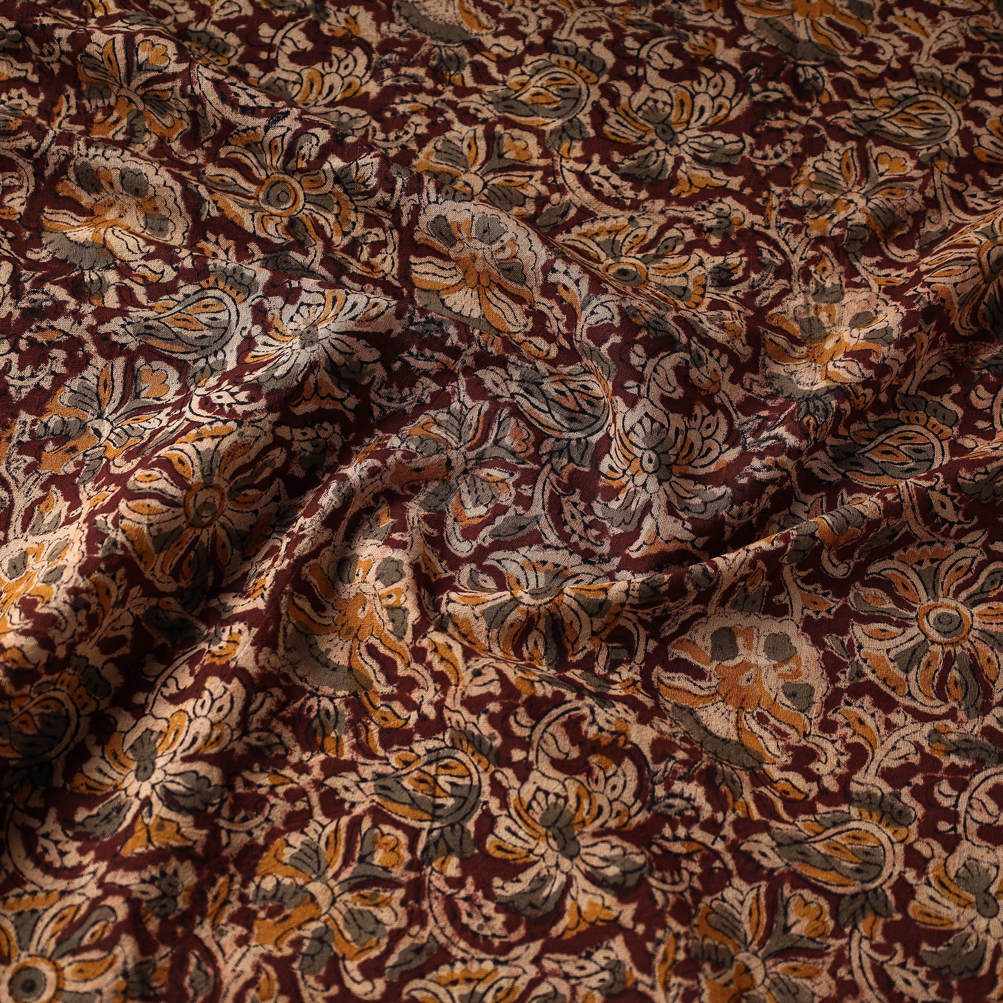 SOUTH KARGHA Brown - Kalamkari Block Printed Cotton Fabric - view 3