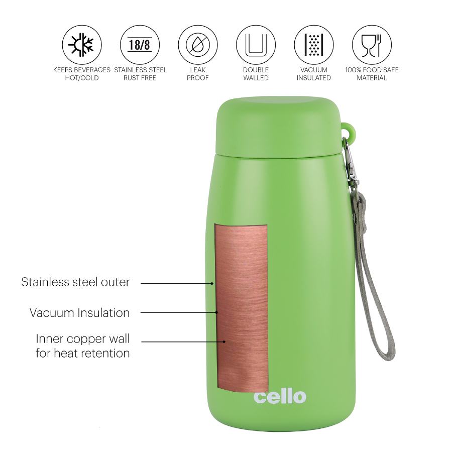 Cello Mom Hot & Cold Stainless Steel Kids Water Bottle, 350ml - view 10
