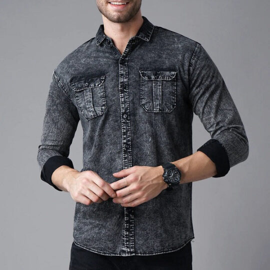 BlackTree Premium RFD Cotton Shirt For Man (Black)