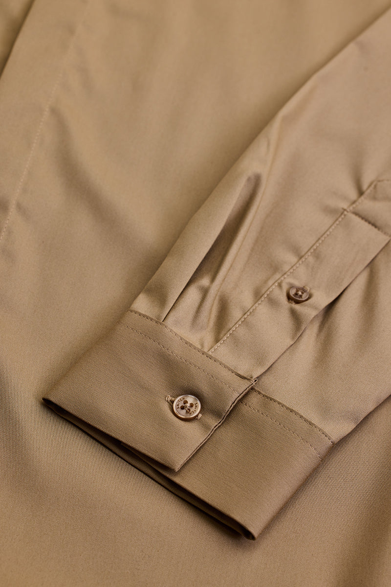 SNITCH Light Brown Solid Concealed Placket Shirt - view 9