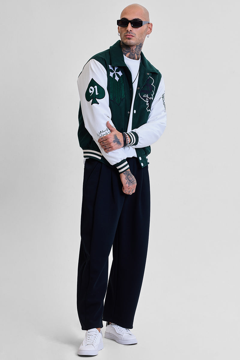 SNITCH Legends Anarchy Dark Green Varsity Jacket - view 6