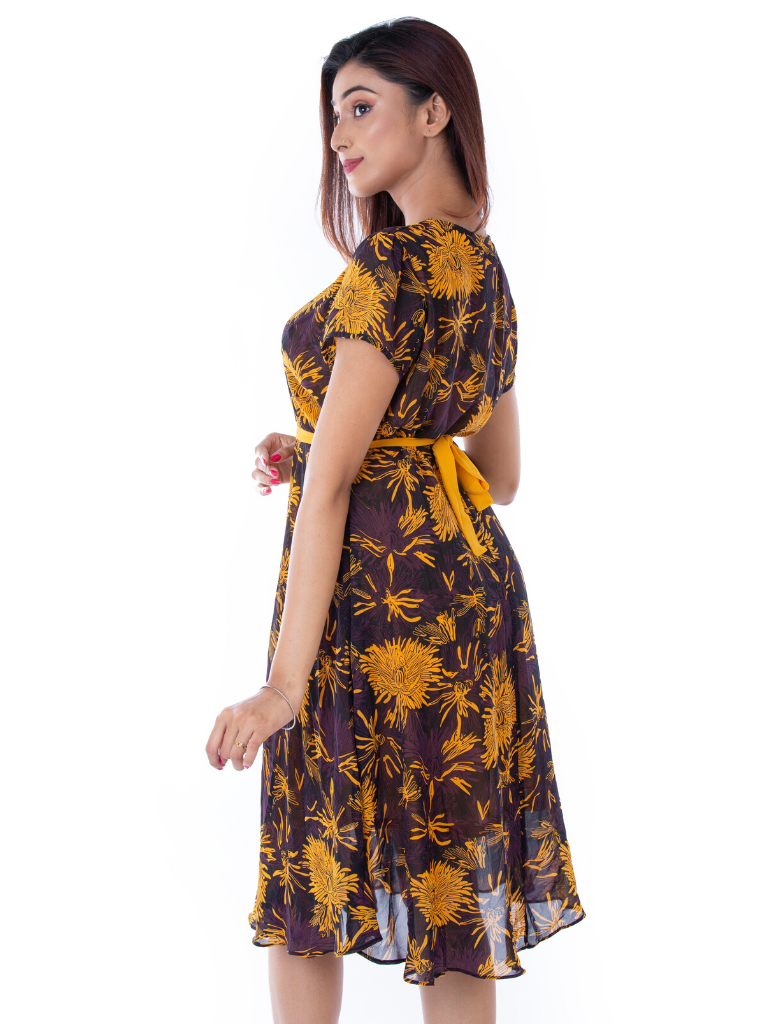 BLACKTREE YELLOW FLORAL DRESS.