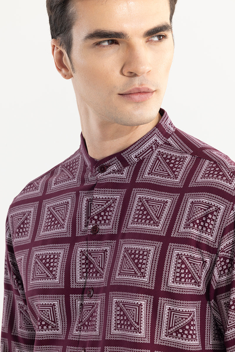 SNITCH Gridart Maroon Shirt - view 6