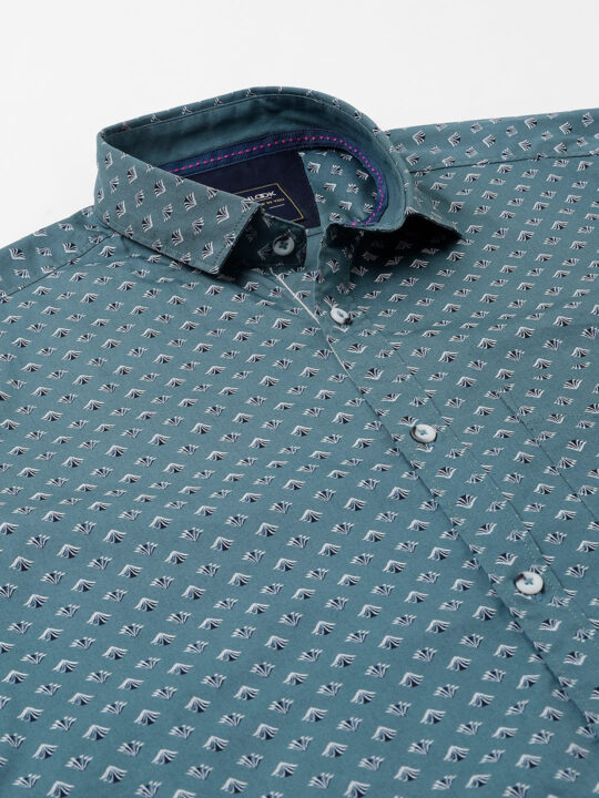 BlackTree Men Teal Standard Fit Printed Casual Shirt - view 2