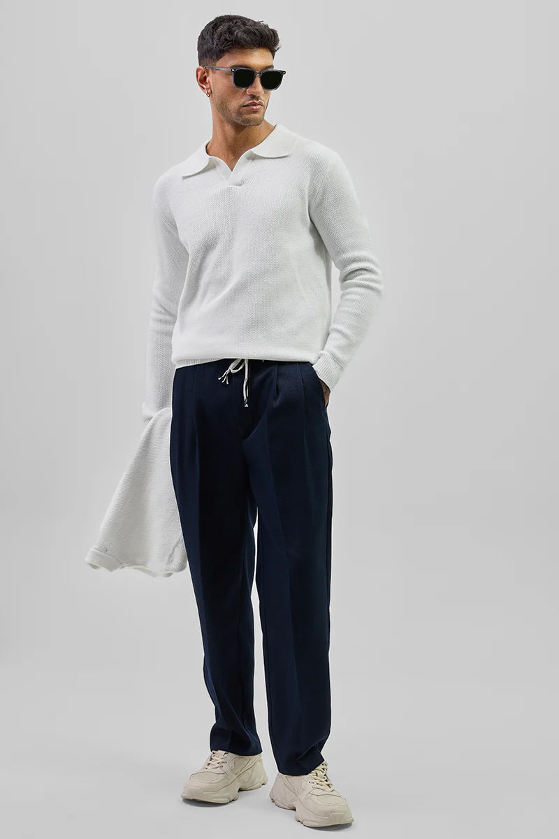 SNITCH White Knitted Polo Sweater - view 3