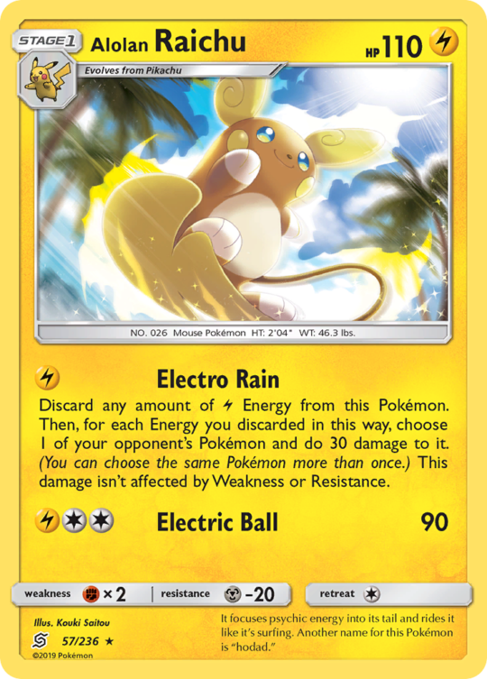Rare holo sm11-57 – Pokémon Alolan Raichu - 57/236 - Rare Holo [sm11-57] [Reverse Holo] - Alolan Raichu - 57/236 - Rare Holo