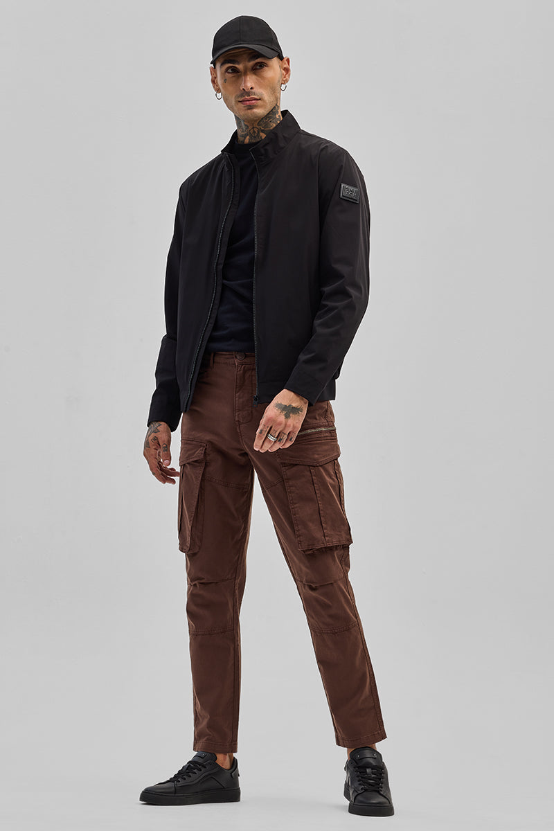 SNITCH Copper Brown Relaxed Fit Cargo Pants - view 3