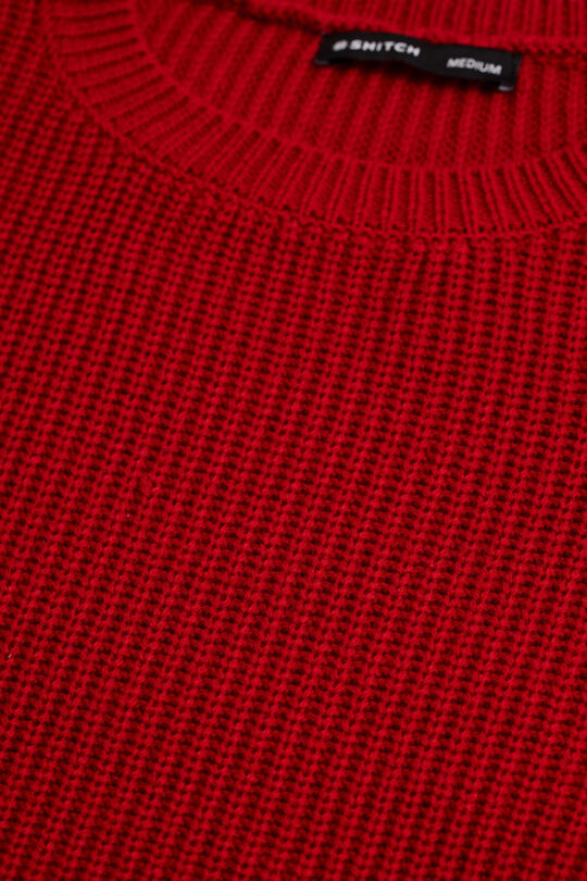 SNITCH Red Fisherman Knit Sweater - view 2