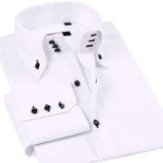 Casual Long Sleeve Slim-Fit Hand Sewing Men's Shirts..