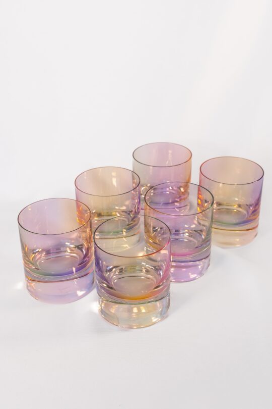 Estelle Colored Glass Estelle Colored Rocks Glass - Set of 6 {Iridescent} - view 2