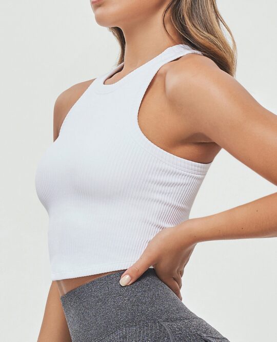 FIRM ABS Padded Workout Tank - White - view 2