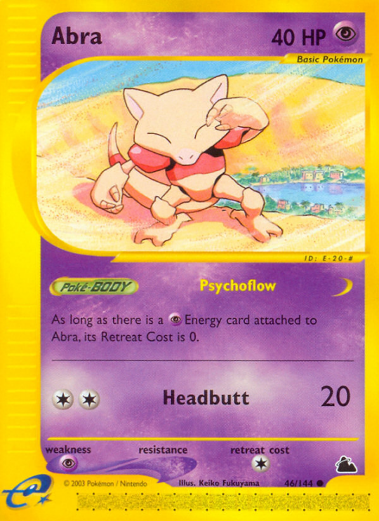 Common ecard3-46 non-holo – Pokémon Abra - 46/144 - Common [ecard3-46] [Non-Holo] - Abra - 46/144 - Common