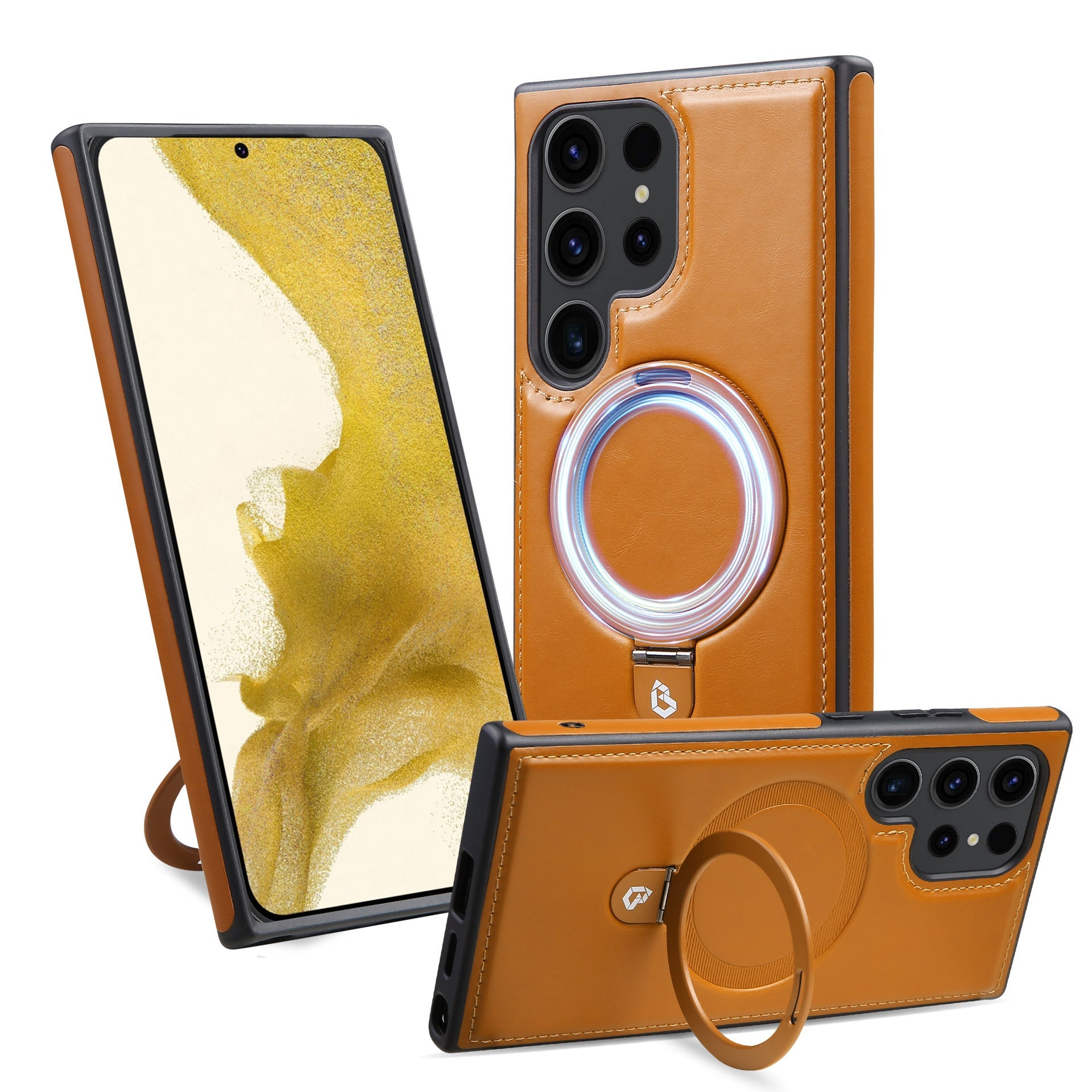 Million Cases Luxe Leather Magnetic Ring Holder Case - Samsung - view 3