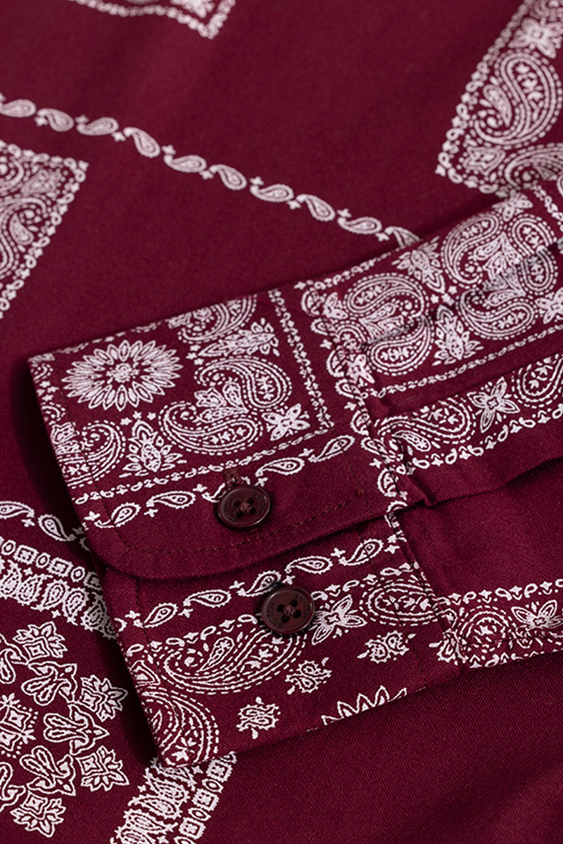 SNITCH Pixel Paisley Red Shirt - view 8