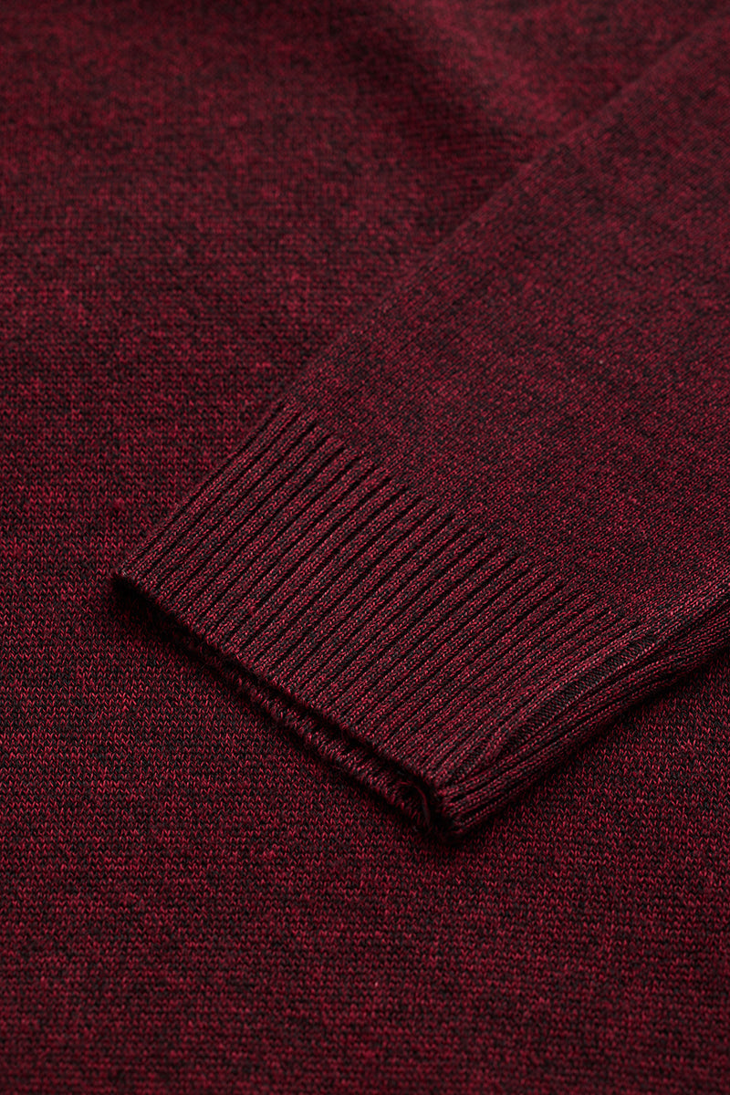 SNITCH Maroon Knitted Polo Sweater - view 10