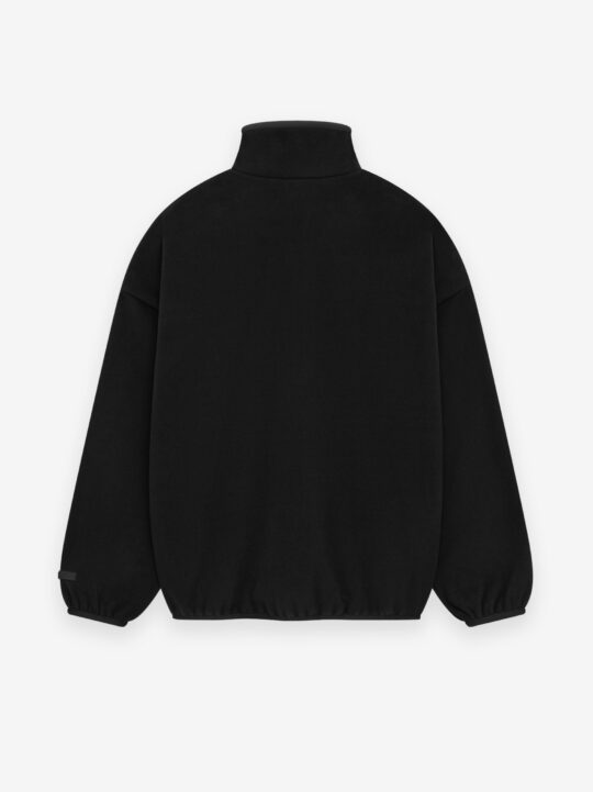 ESSENTIALS Brushed Half Zip Pullover – Black - view 2
