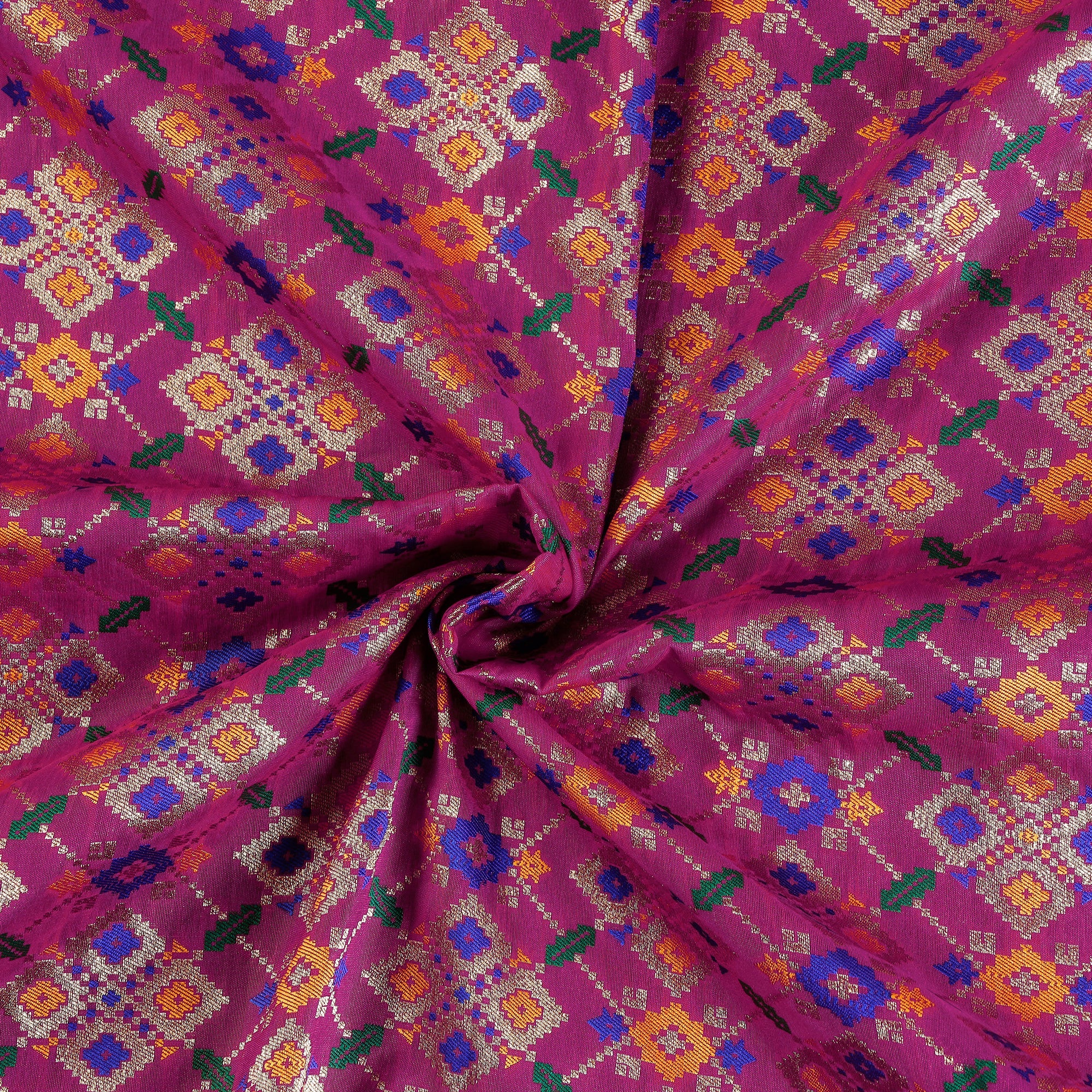 BANARASI BY MAQBUL HASAN Purple - Banarasi Meena Jacquard Brocade Viscose Silk Fabric