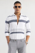 SNITCH Horizontal Lines Grey Shirt