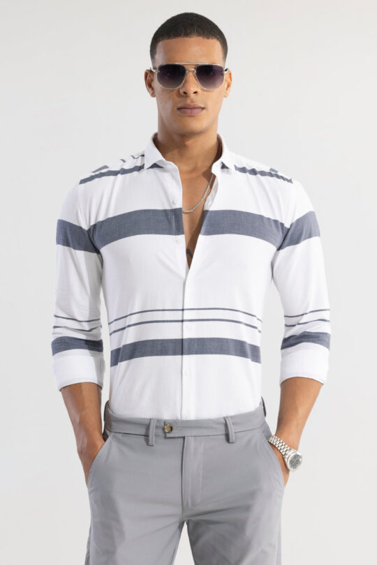 SNITCH Horizontal Lines Grey Shirt