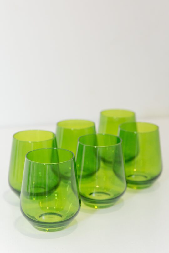 Estelle Colored Glass Estelle Colored Wine Stemless - Set of 6 {Forest Green}