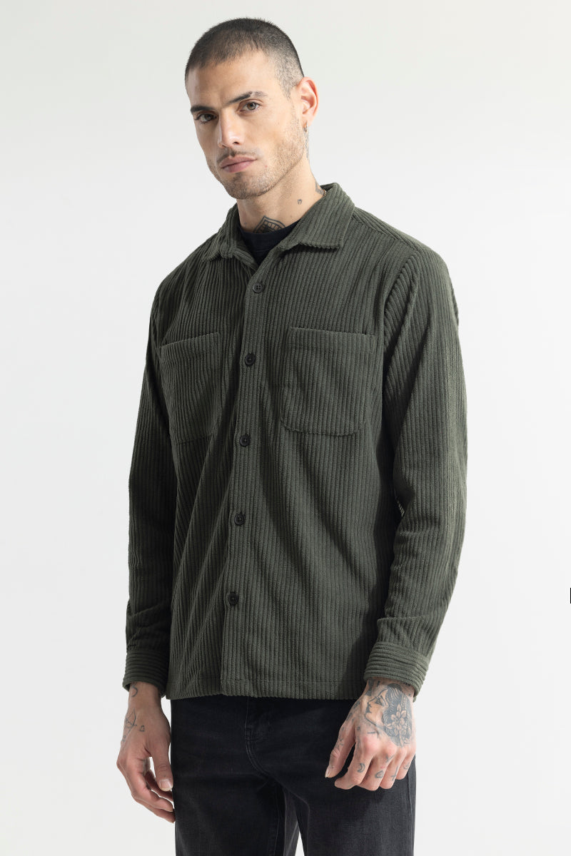 SNITCH Cozy Cord Olive Shirt - view 6