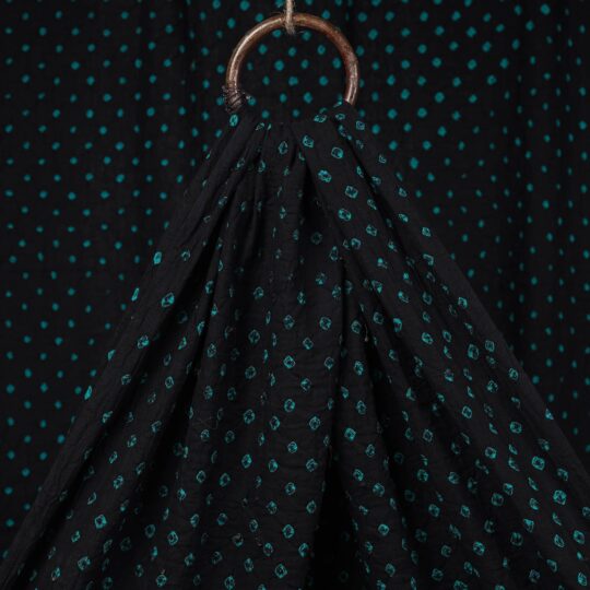 KACHCHH JI CHHAAP Black - Kutch Tie-Dye Mul Cotton Bandhani Fabric 01