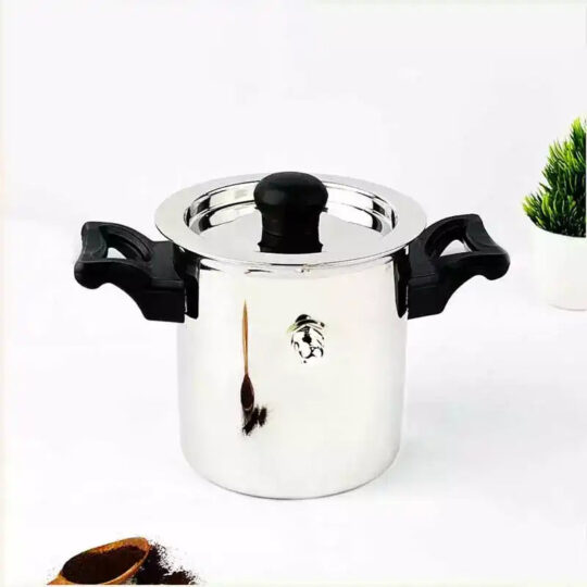 The Indus Valley Stainless Steel Milk Cooker/ Boiler/ Pot with Handle+ Lid+ Knob+ Whistle, Premium Quality, 100% Toxin-free, Induction & Gas, 1 Litre