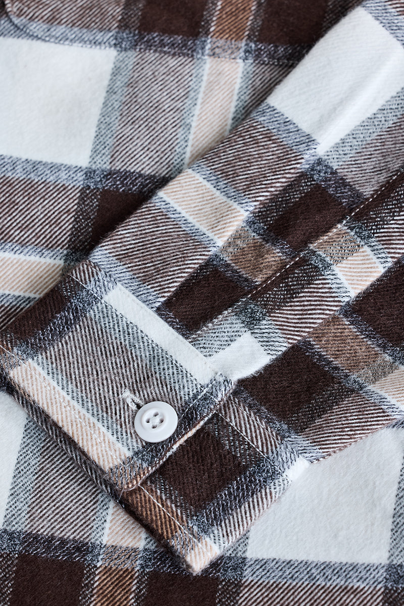 SNITCH Brown Plaid Box Fit Flannel Shirt - view 9