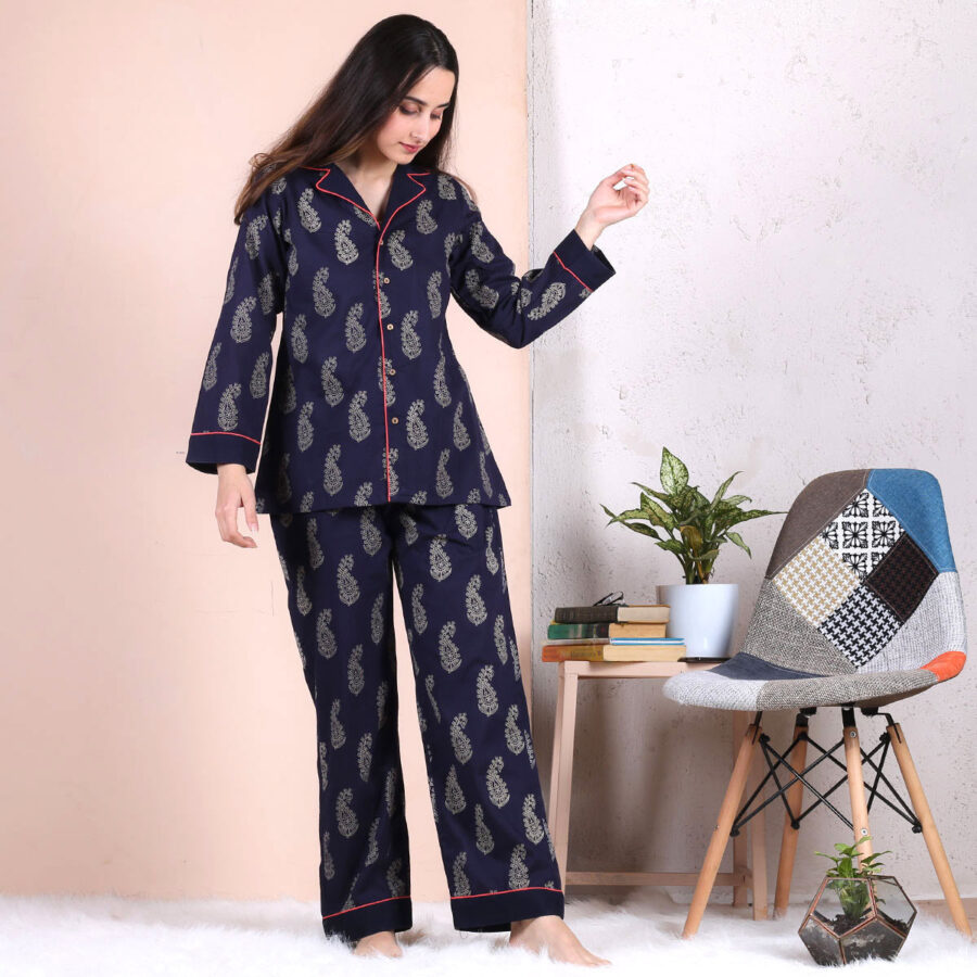 BlackTree Paisley Blue Pajama Set