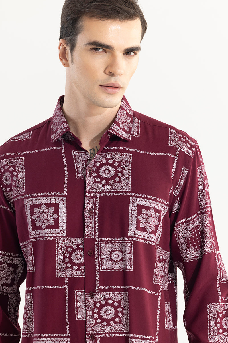 SNITCH Pixel Paisley Red Shirt - view 5