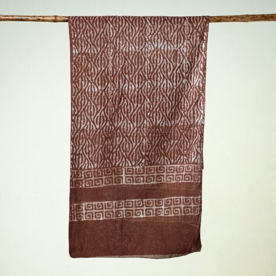 BATIK BY MD. SHARIFF Brown - Hand Batik Printed Cotton Stole - view 2