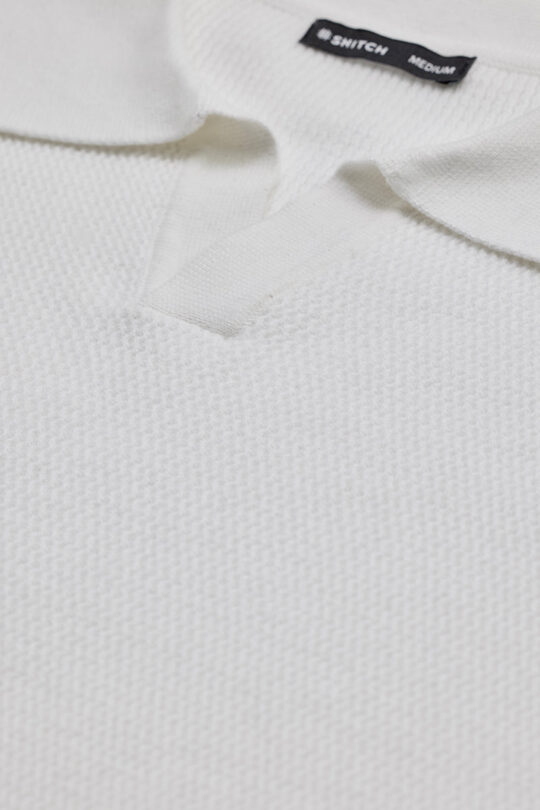 SNITCH White Knitted Polo Sweater - view 2