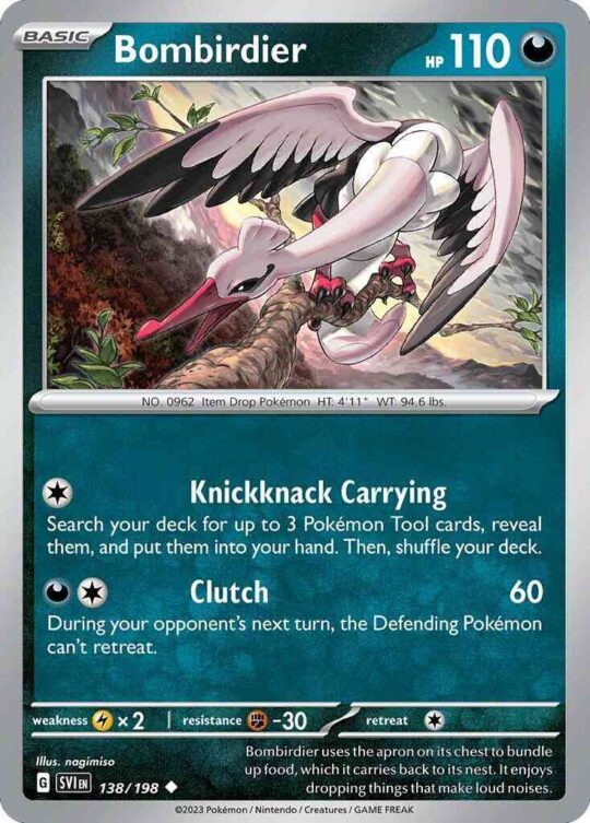 Uncommon sv01-138 non-holo – Pokémon Bombirdier - 138/198 - Uncommon [sv01-138] [Non-Holo]